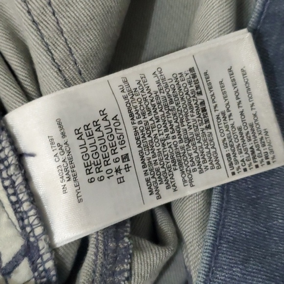 Gap 1969 jeans women's size 28 size 6R size 6 blue cream maternity front elastic - Picture 11 of 12